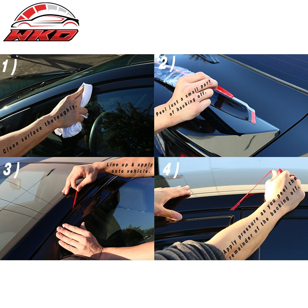 Fits 16-21 Honda Civic Sedan 4Dr Rear Roof Window Spoiler Wing Transparent Smoke