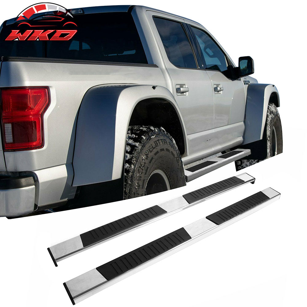 Fits 15-22 Ford F150 F-150 Super Crew Cab 6" Running Board Side Step Nerf Bar