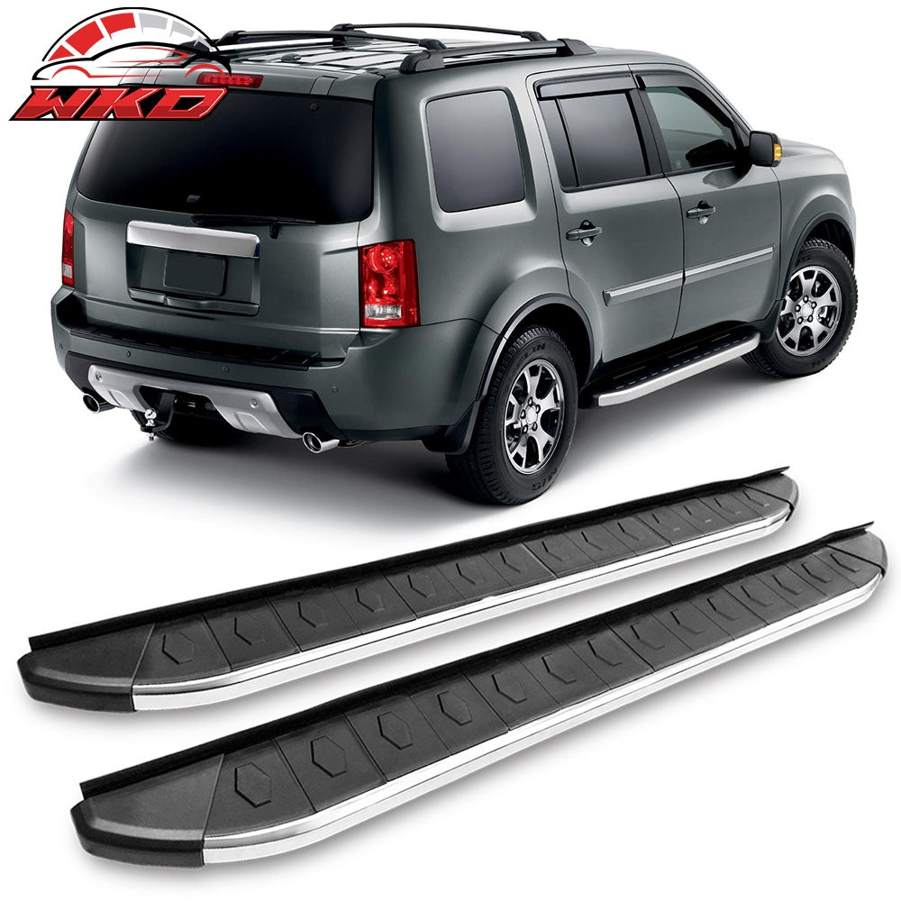 Fits 09-15 Honda Pilot OE Style Running Board Side Step Nerf Bars Black Silver