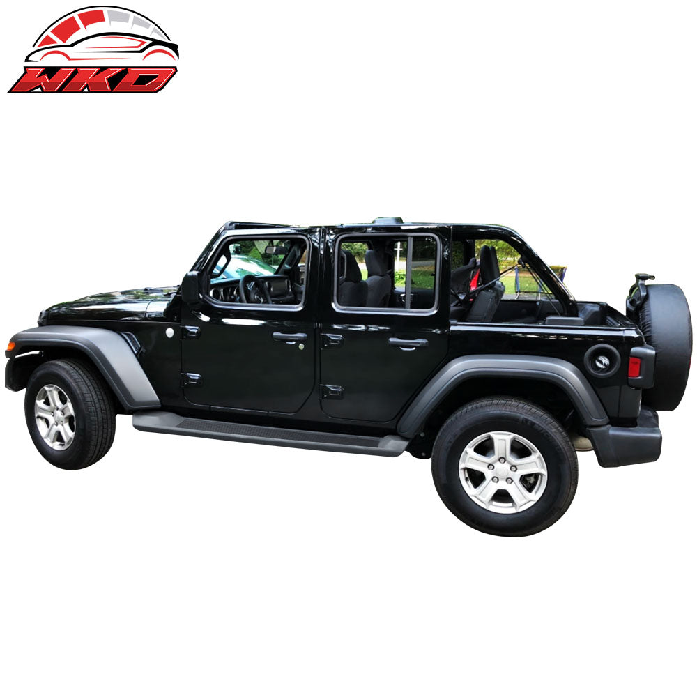 Fits 18-25 Jeep Wrangler JL 4DR Factory Style Textured Black Running Boards