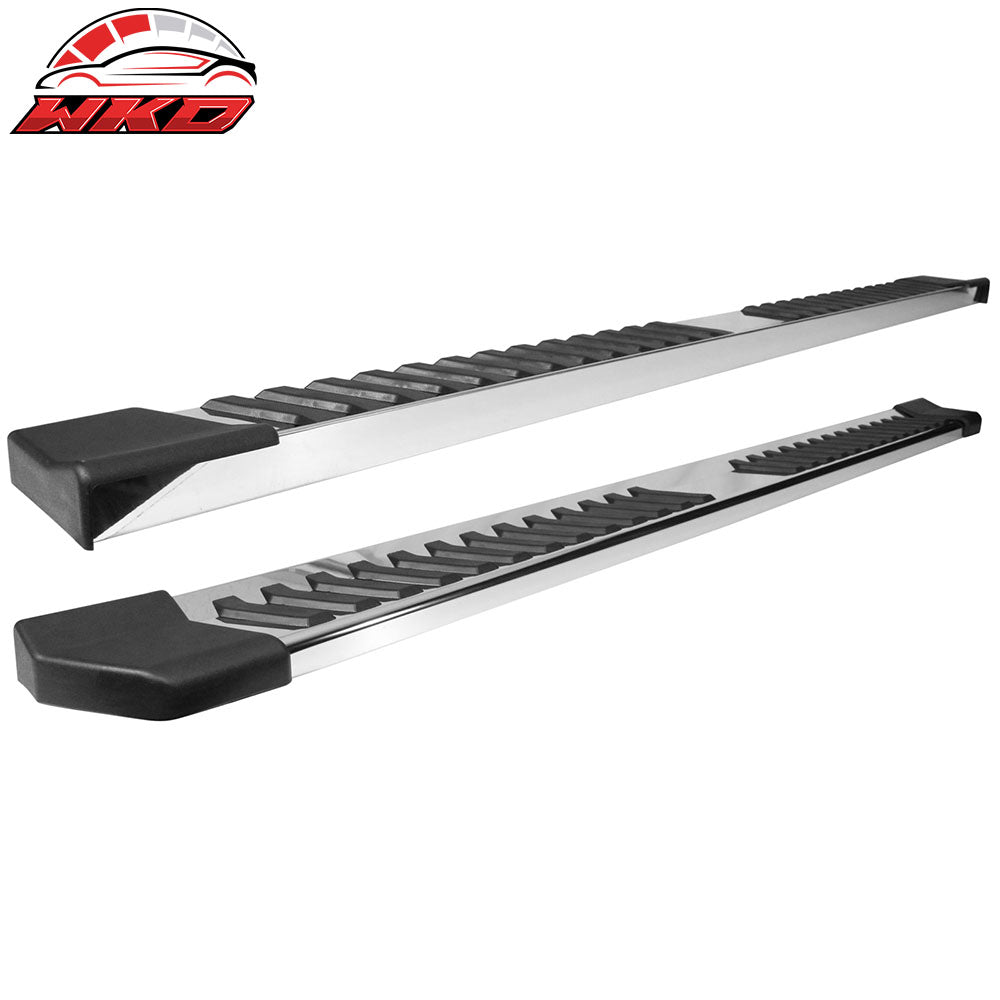 Fits 17-25 Ford F250 F350 Superduty Crew Cab 6" Running Board V Style Silver Bar