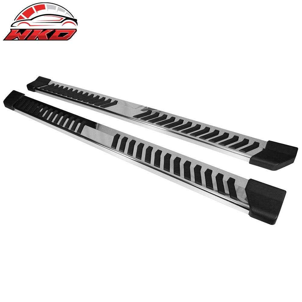 Fits 17-25 Ford F250 F350 Superduty Crew Cab 6" Running Board V Style Silver Bar