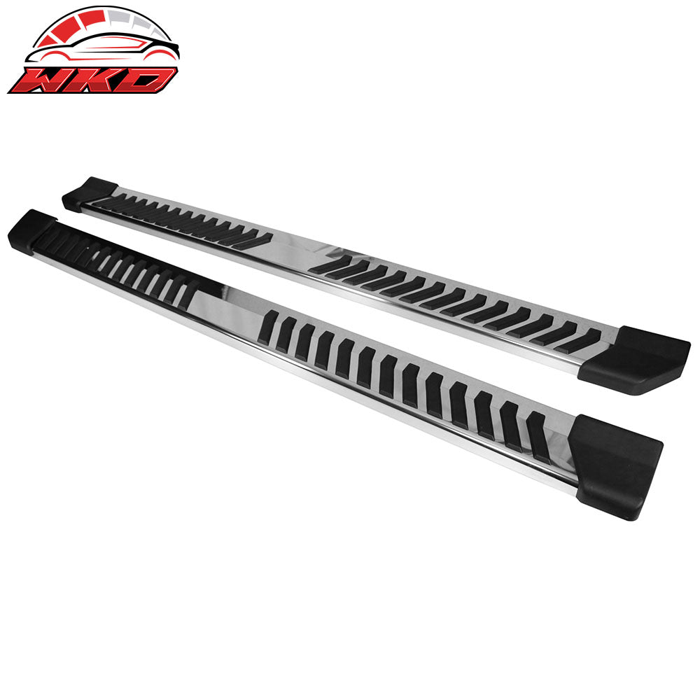 Fits 17-25 Ford F250 F350 Superduty Crew Cab 6" Running Board V Style Silver Bar