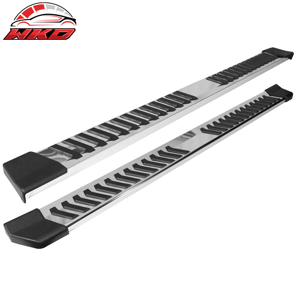 Fits 17-25 Ford F250 F350 Superduty Crew Cab 6" Running Board V Style Silver Bar