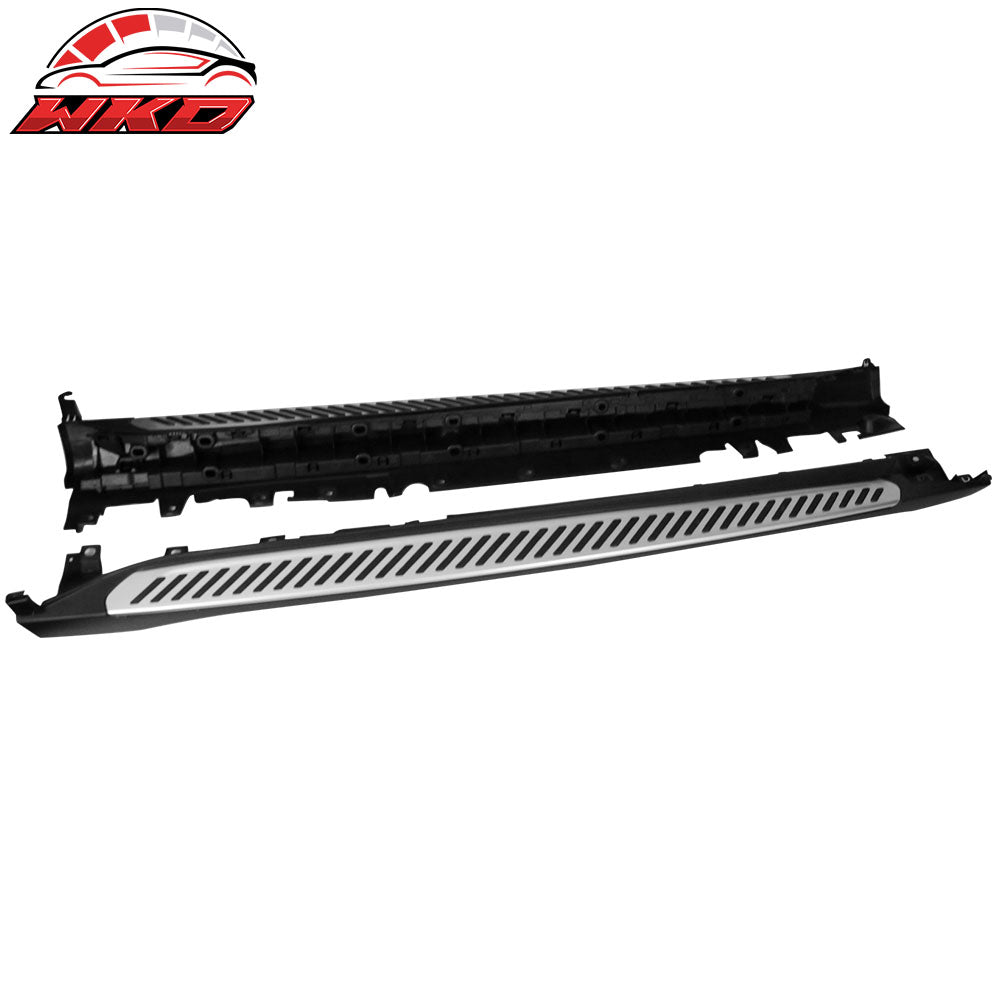 Fits 15-19 BMW X6 F16 Running Boards Side Step Nerf Bars Black & Silver 2PCS