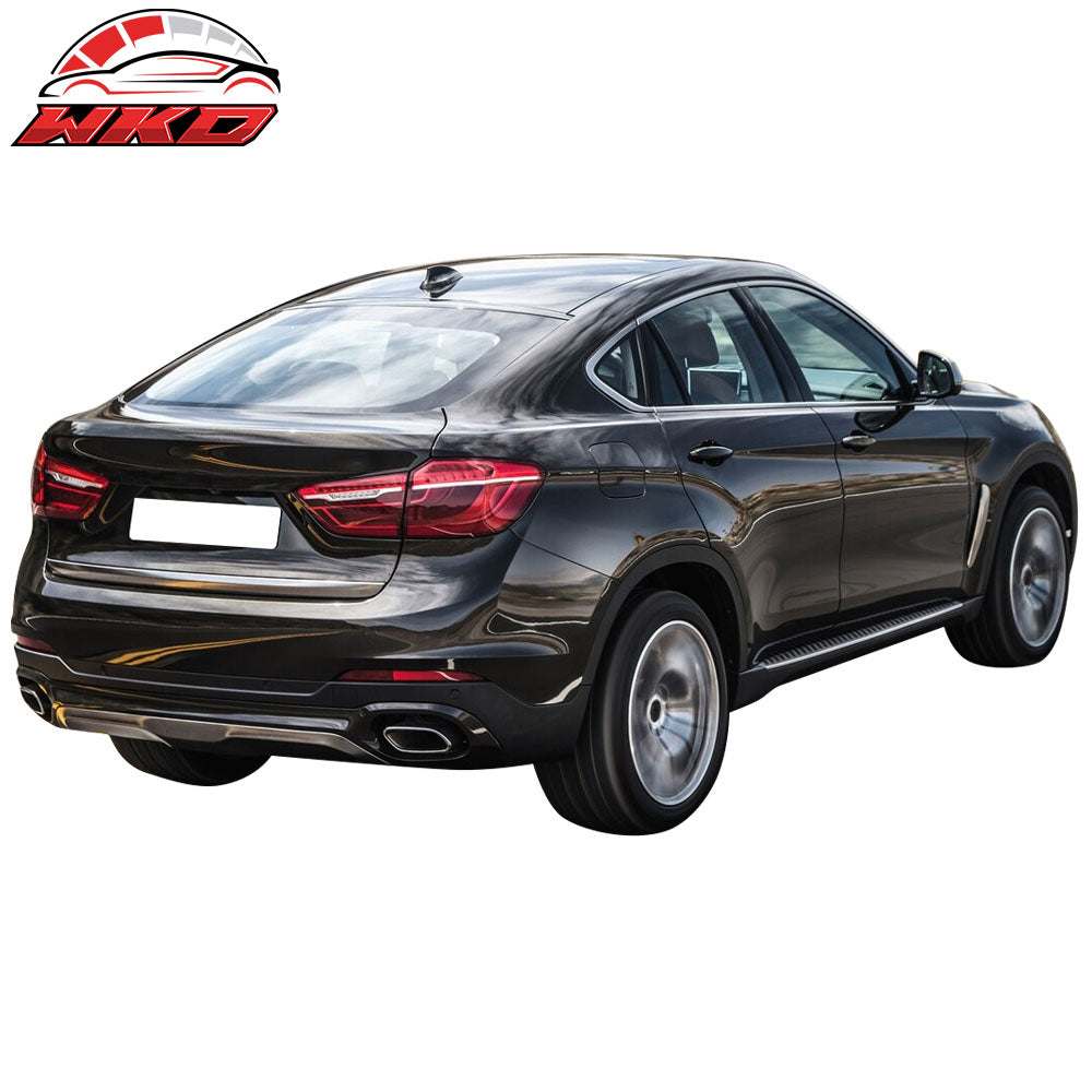 Fits 15-19 BMW X6 F16 Running Boards Side Step Nerf Bars Black & Silver 2PCS