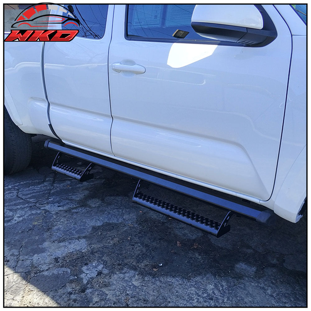 Fits 05-22 Toyota Tacoma Access Cab Running Boards Black