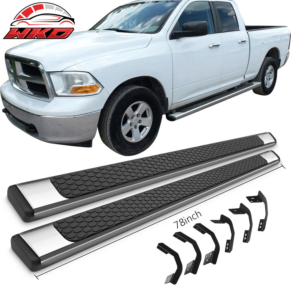 Fit 09-23 Dodge Ram Quad Cab 78 Inch OE Side Step Nerf Bar Running Board SS 2PCS