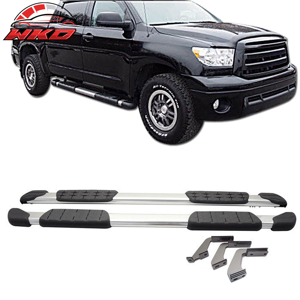Fits 07-21 Toyota Tundra Crew Max Cab 5" Aluminum Side Step Bars Running Boards