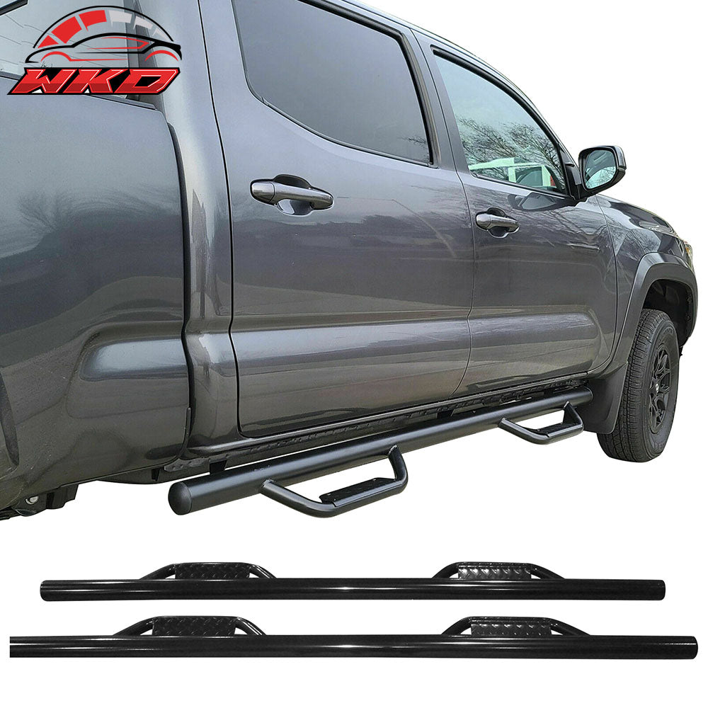 Fits 07-21 Toyota Tundra Crew Max Cab Side Step Bars Running Boards - Black