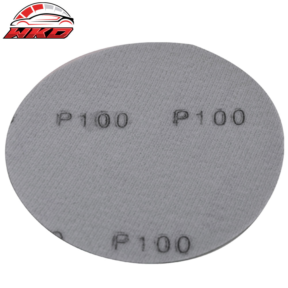 Wet Dry 5 Inch No Hole Sand Paper Disc 100 Grit Auto Car Repair Sandpaper 50PC