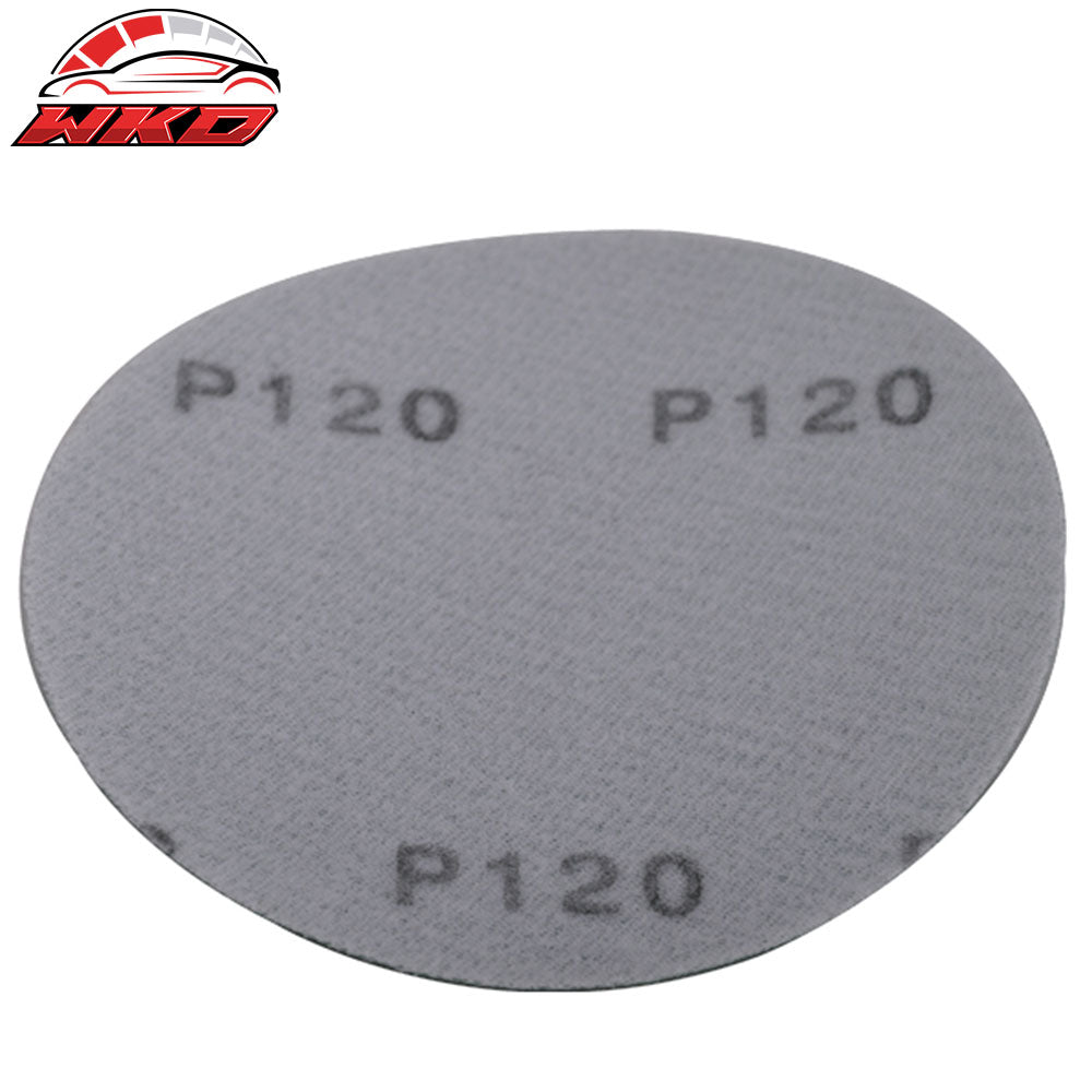 Wet Dry 5 Inch No Hole Sand Paper Disc 120 Grit Auto Repair Sandpaper 50 PC