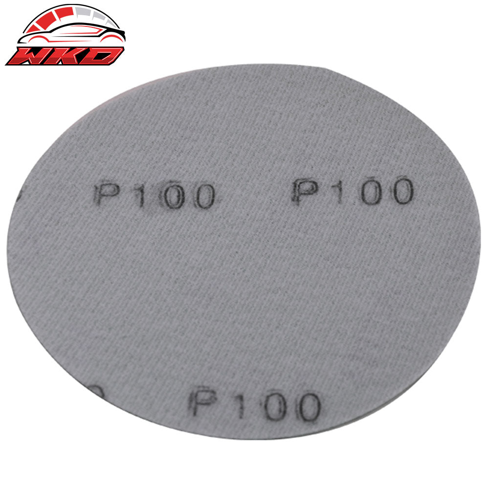 Wet Dry 5 Inch No Hole Sand Paper Disc 100 Grit Auto Repair Sandpaper 100PC