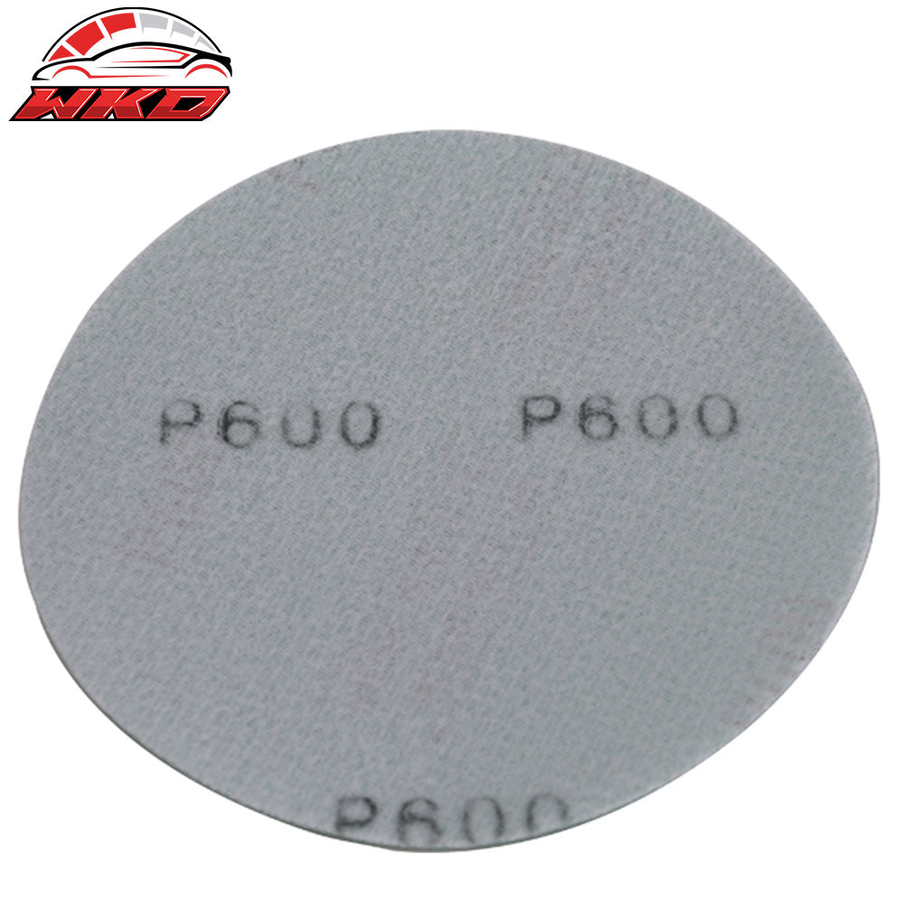Wet Dry 5 Inch No Hole Sand Paper Disc 600 Grit Auto Car Repair Sandpaper 50PC