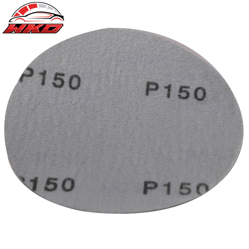 Wet Dry 5 Inch No Hole Sand Paper Disc 150 Grit Auto Repair Sandpaper 100PC
