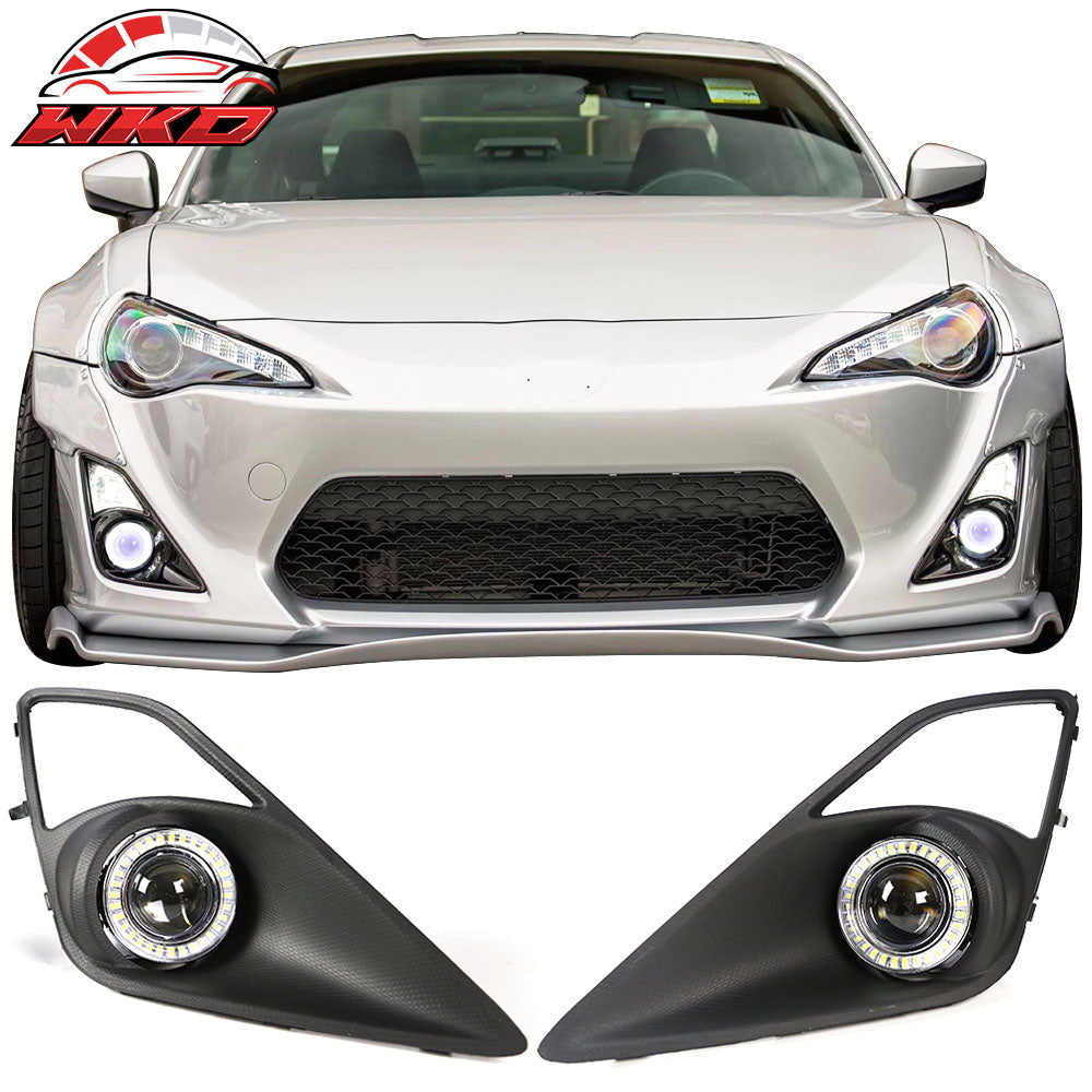 Fits 13-16 FR-S Projector Fog Lights Angel Eyes Foglamp Bezels