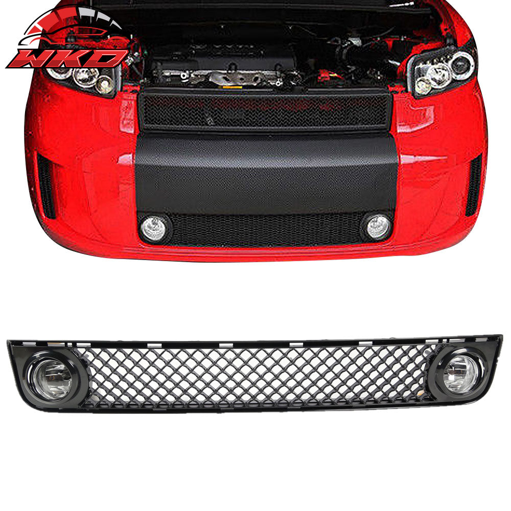 Fits 08-10 Scion xB Front Bumper Mesh Grille + Clear Fog Lights Driving Lamps