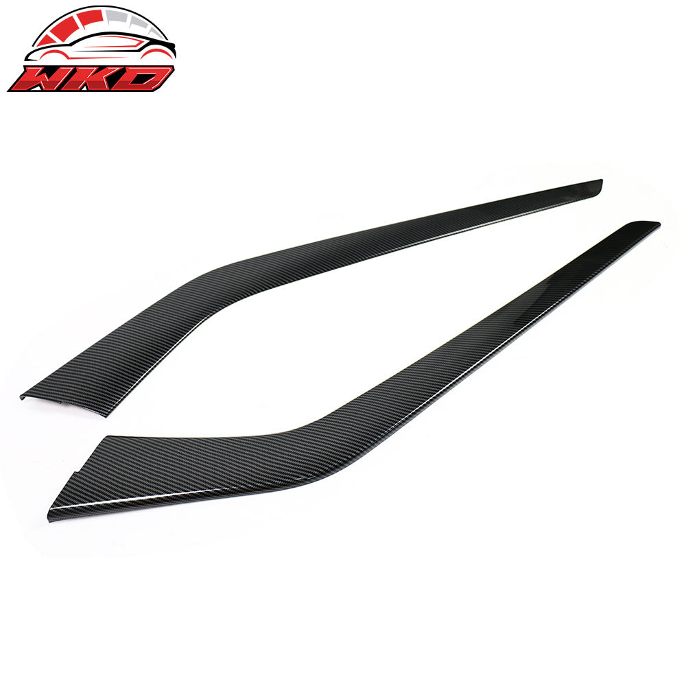 Fits 21-23 Tesla Model 3 Y Control Gear Shift Panel Trim Carbon Fiber Print 2PCS