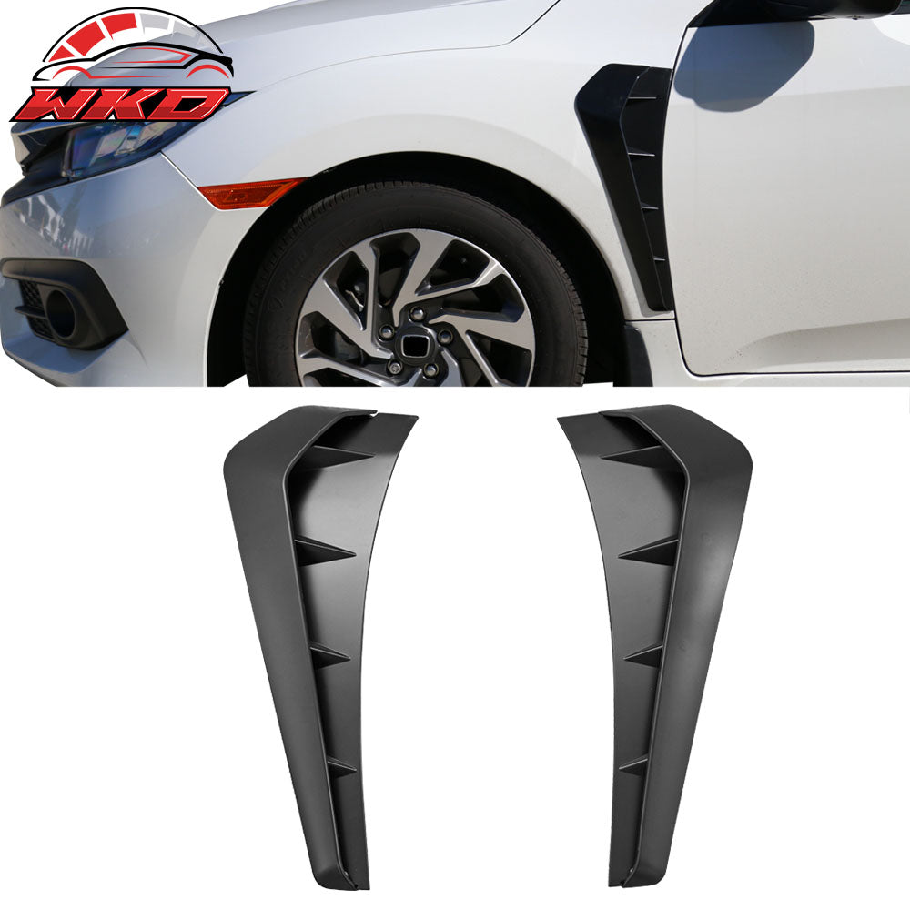 Fits 16-21 Honda Civic 10th Gen TR Style Unpainted PP Side Fender Air Vents