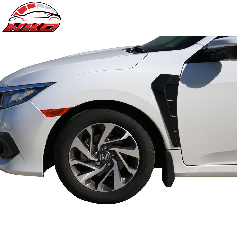 Fits 16-21 Honda Civic 10th Gen TR Style Unpainted PP Side Fender Air Vents