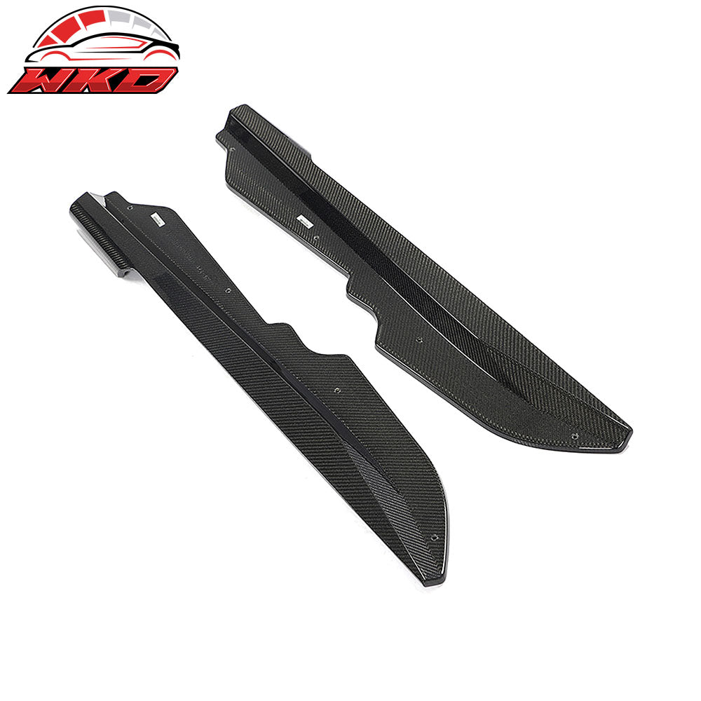 For 20-25 Chevy Corvette C8 IKON Style Carbon Fiber Winglet Side Skirt Extension