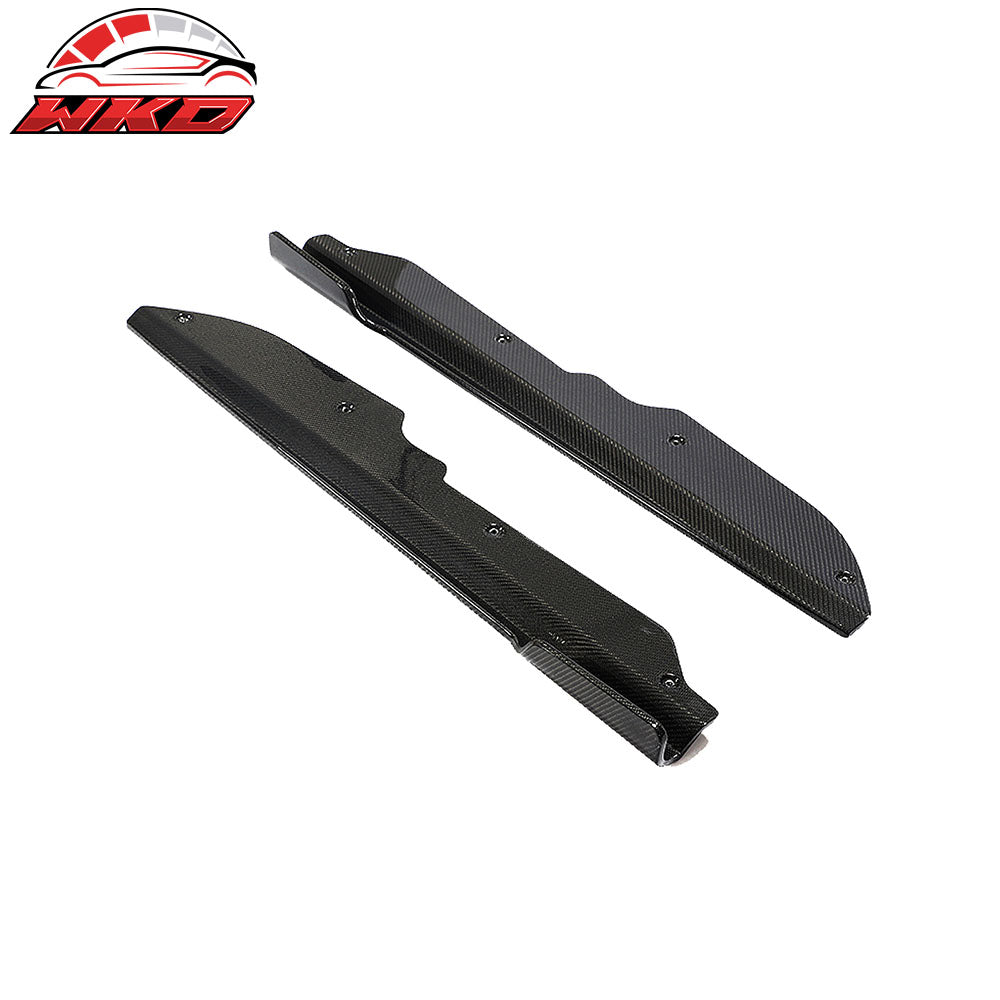 For 20-25 Chevy Corvette C8 IKON Style Carbon Fiber Winglet Side Skirt Extension