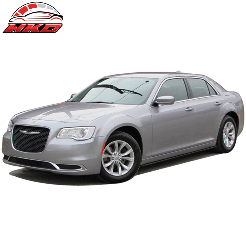 Fit 13-16 Chrysler 300 Carbon Fiber Texture V1 Style 2PC Side Skirt Extension PP