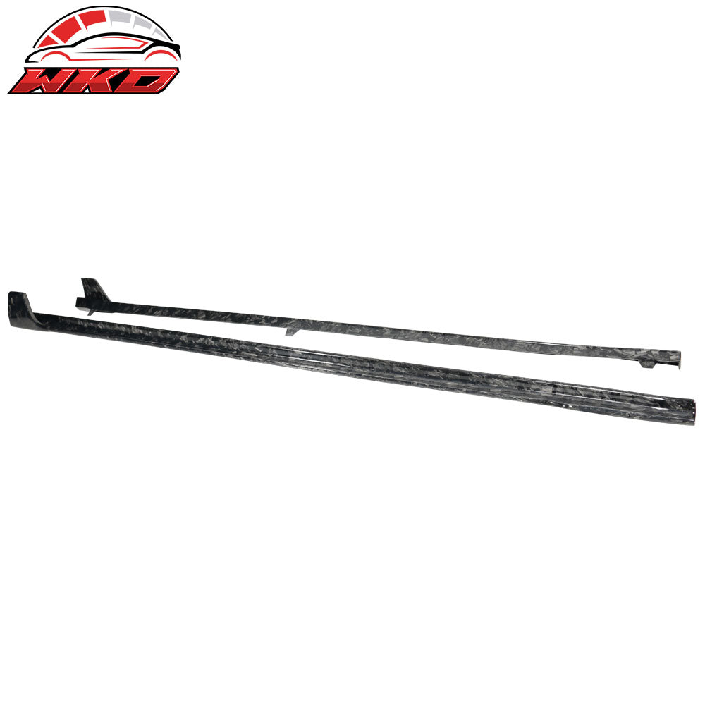 Fits 17-23 Tesla Model 3 V Side Skirt Extension Rocker Panel Forged Carbon Fiber