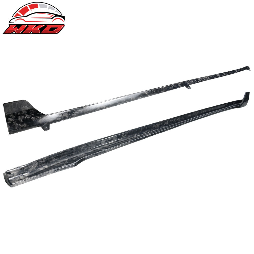 Fits 17-23 Tesla Model 3 V Side Skirt Extension Rocker Panel Forged Carbon Fiber
