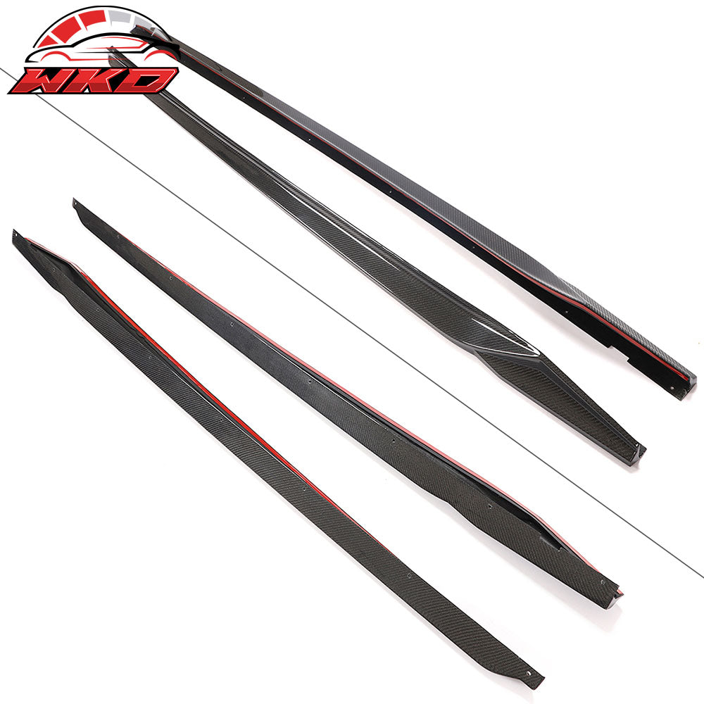 Fits 22-26 Honda Civic HPD Style Carbon Fiber Side Skirts Extensions Panel