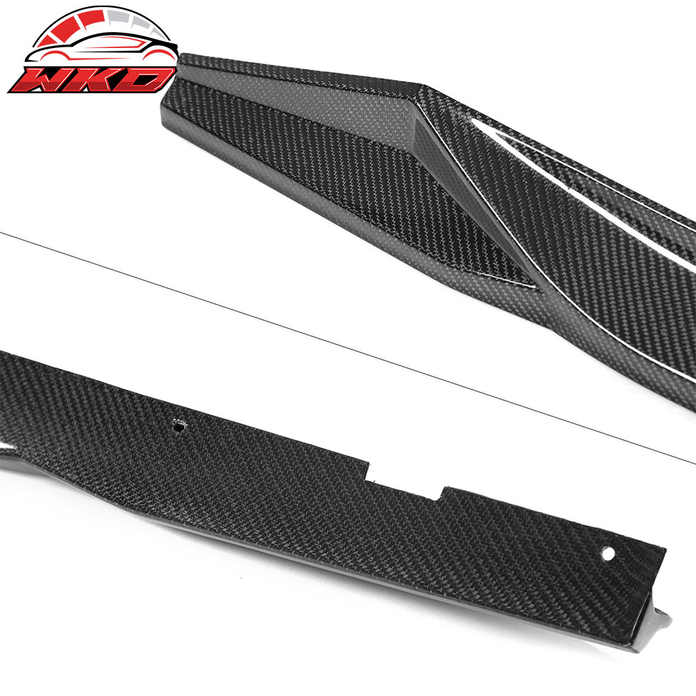 Fits 22-26 Honda Civic HPD Style Carbon Fiber Side Skirts Extensions Panel