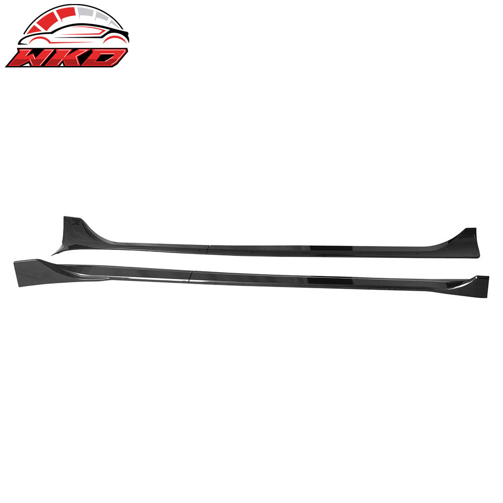 Fits 25-26 Tesla Model Y Juniper Side Skirts Carbon Fiber Print Rocker Panel 2PC