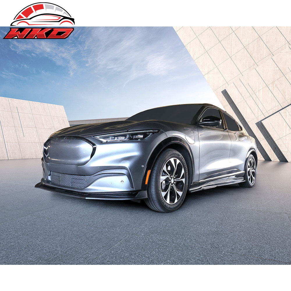 Fits 21-24 Ford Mustang Mach-E Matte Black Side Skirts Extension Rocker Panel PP