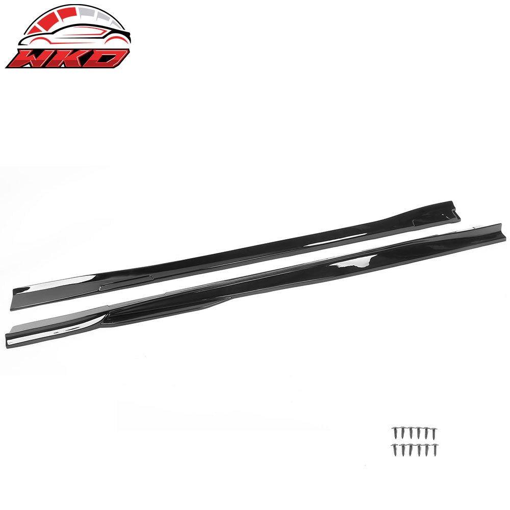 Fits 21-24 Ford Mustang Mach-E Gloss Black Side Skirts Extension Rocker Panel PP