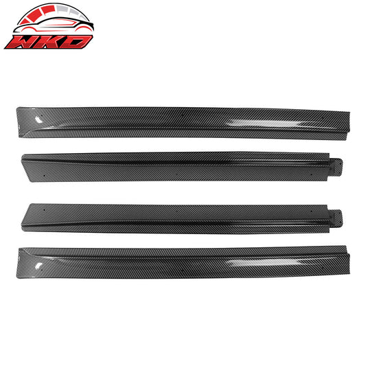 20-24 Tesla Model Y Carbon Fiber Print Side Skirts Extension Splitter ABS | Wholesale