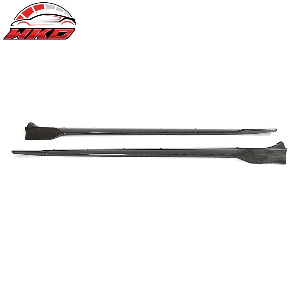 For 21-26 Tesla Model S Carbon Fiber Side Skirts Extension Splitter Rocker Panel | Wholesale