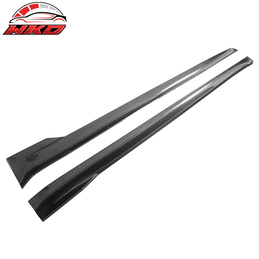 For 21-25 Tesla Model S Carbon Fiber Side Skirts Extension Splitter Rocker Panel