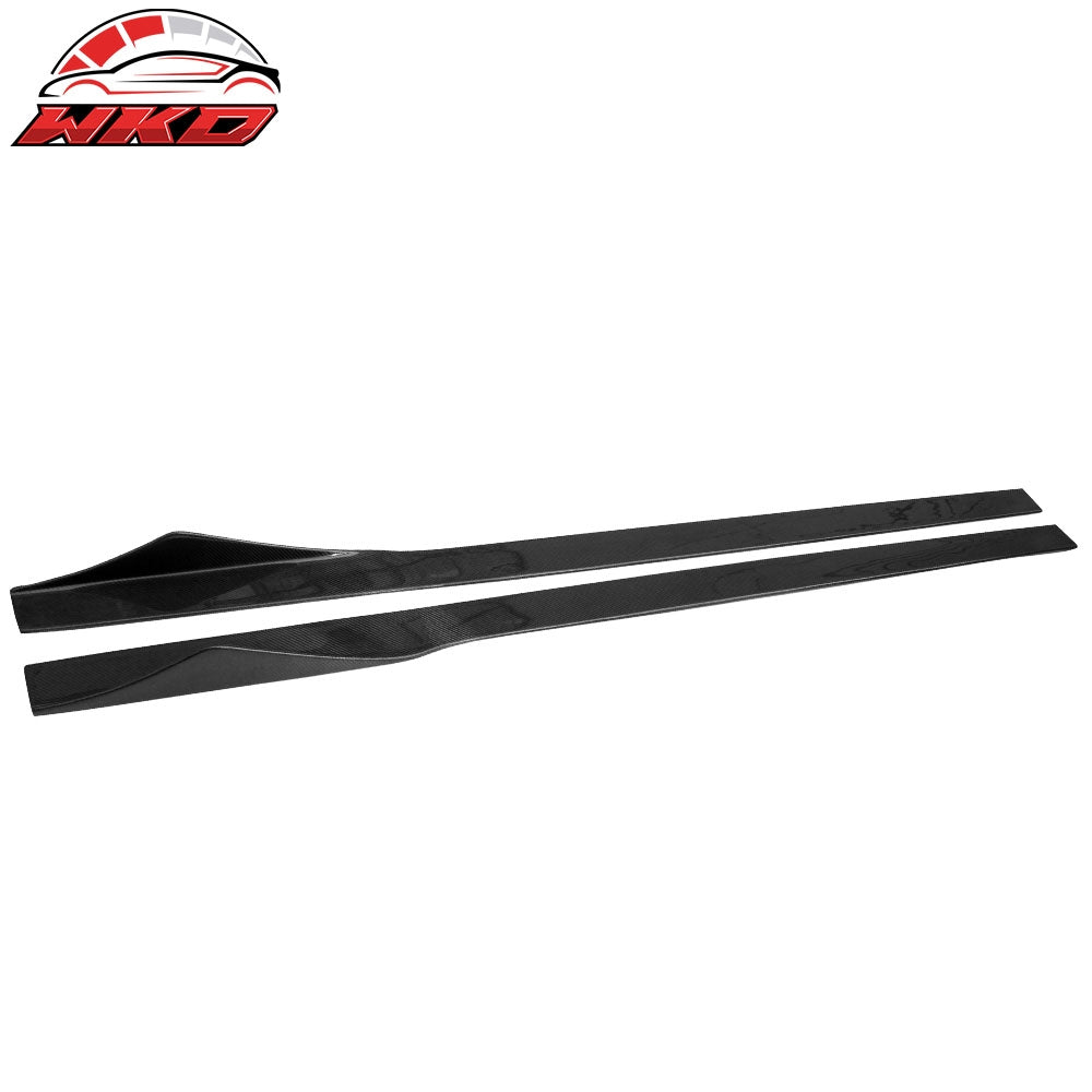 10-14 Ford Mustang 75" 2PCS Side Skirts Extension Splitter Carbon Fiber CF | Wholesale - Wikond Auto