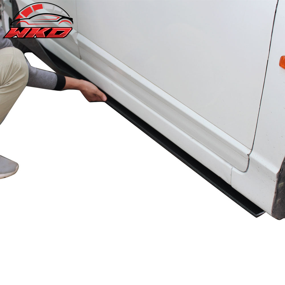 Fits 10-14 Ford Mustang 75" 2PCS Side Skirts Extension Splitter Carbon Fiber CF