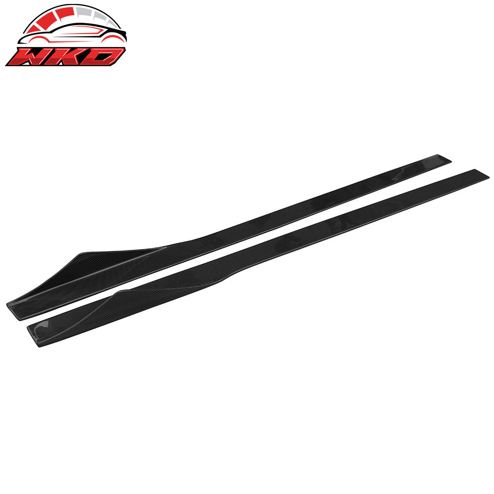 Fits 10-14 Ford Mustang 75" 2PCS Side Skirts Extension Splitter Carbon Fiber CF