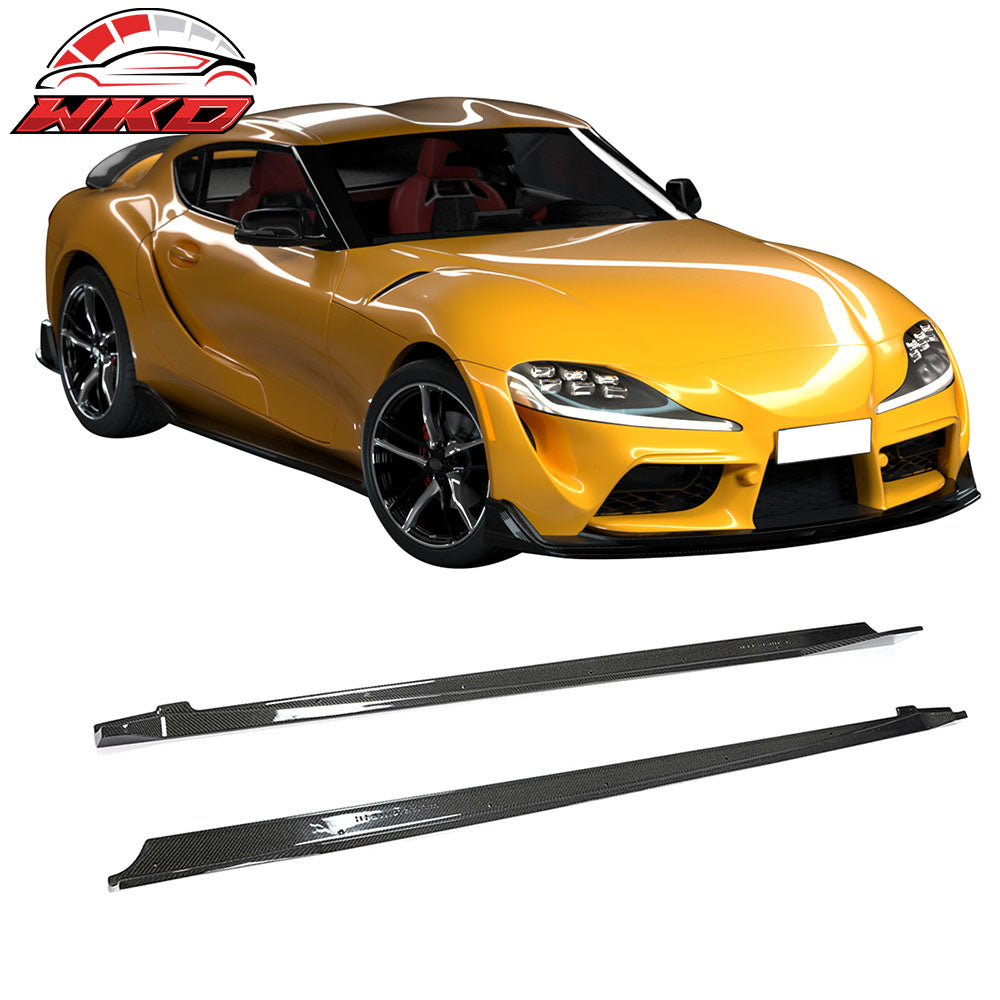 Fits 20-25 Toyota GR Supra A90 A91 MZ Speed Side Skirts Gloss Carbon Fiber CF