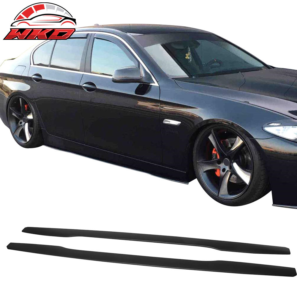 Fits 11-16 BMW F10 5 Series IKON Style 2PC Side Skirt Extension Rocker Panel ABS