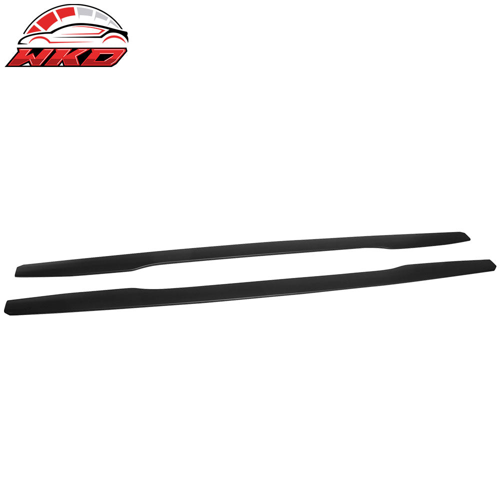 Fit 18-21 Kia Stinger Ikon Style Side Skirts Extension Unpainted Black ABS