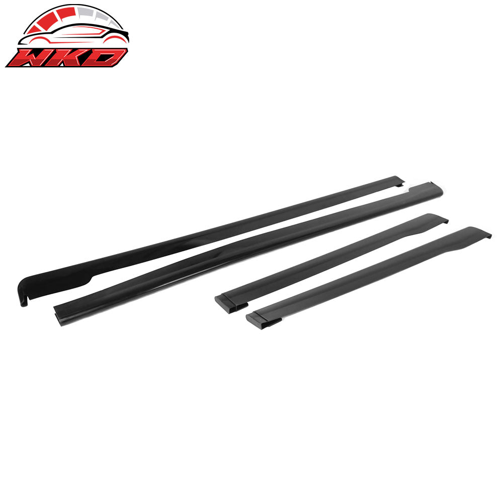 Fits 15-21 Subaru WRX STI 4PCS Side Skirts PP Painted #D4S Crystal Black Silica