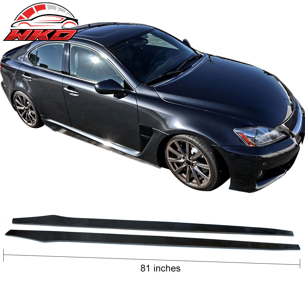 Fits Universal 81" 2PCS Side Skirts Extension Rocker Panel Bottom Carbon Fiber