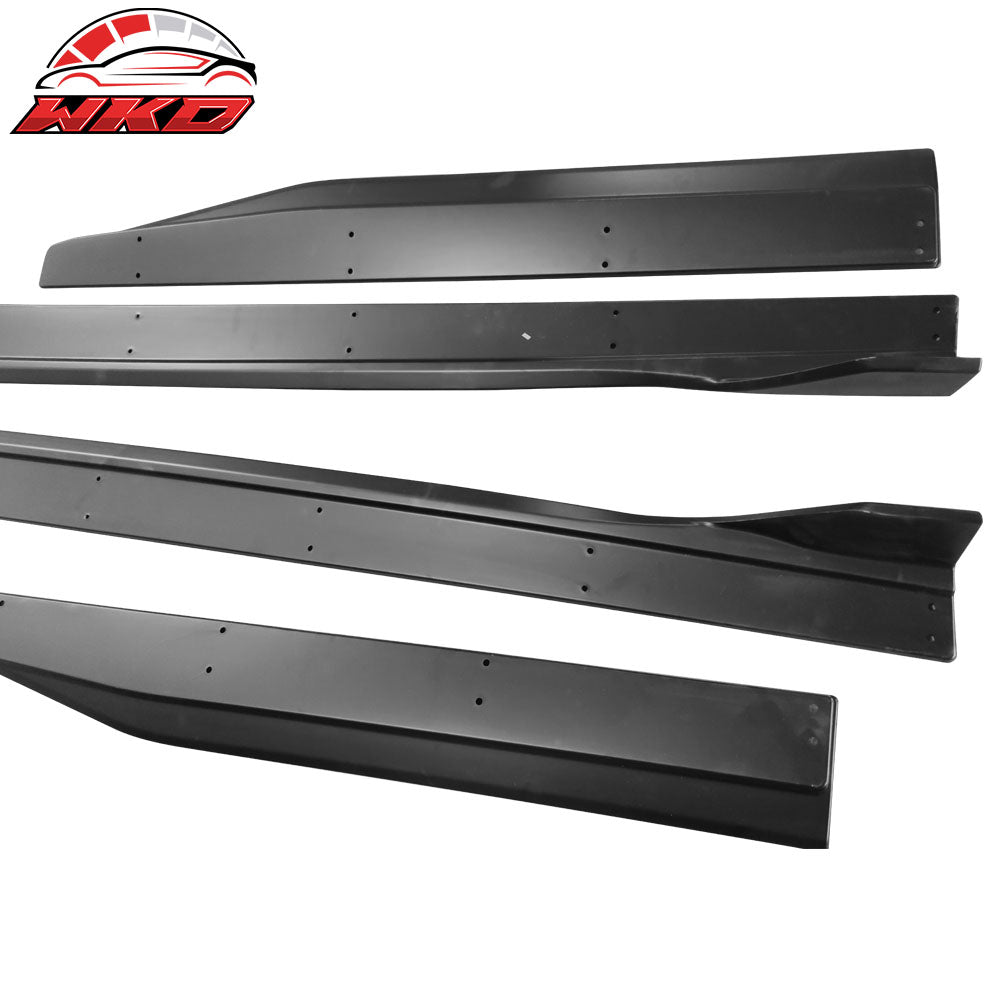 Fits 15-23 Ford Mustang GT500 Style 4PCS Side Skirts Rocker Panel Matte Black