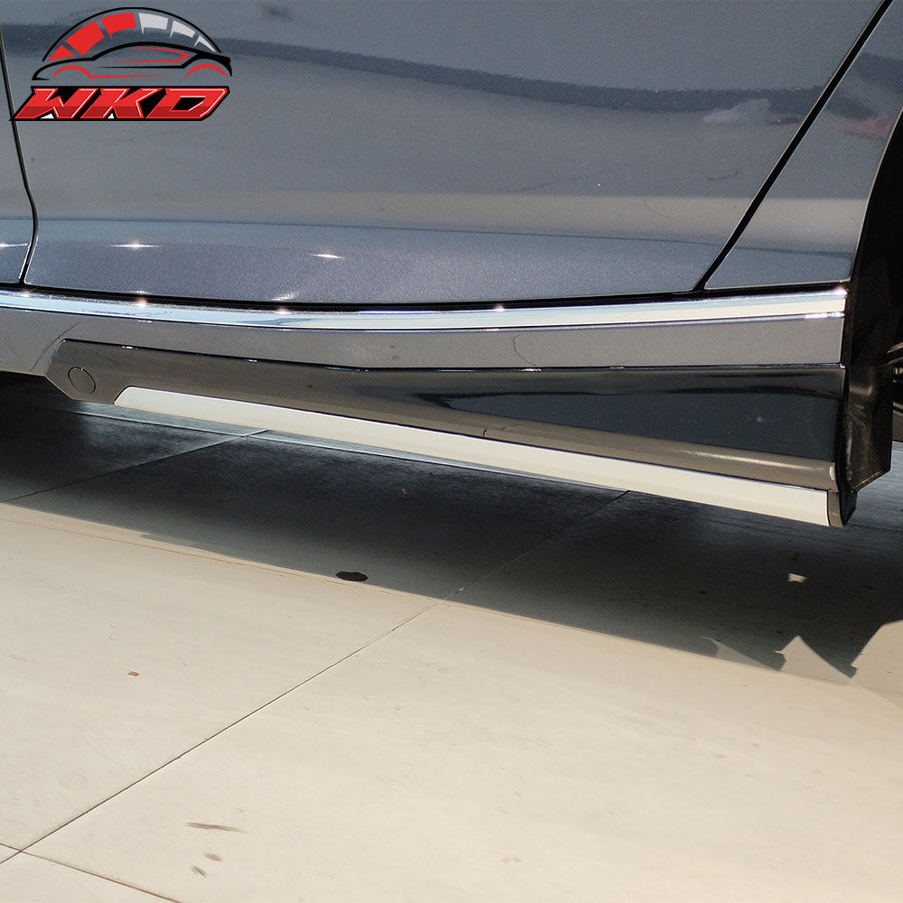 Fits 18-22 Honda Accord Sedan 4Dr 4PCS Side Skirts Rocker Panel PP Gloss Black