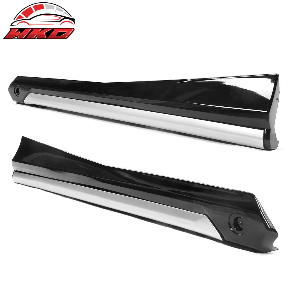 Fits 18-22 Honda Accord Sedan 4Dr 4PCS Side Skirts Rocker Panel PP Gloss Black