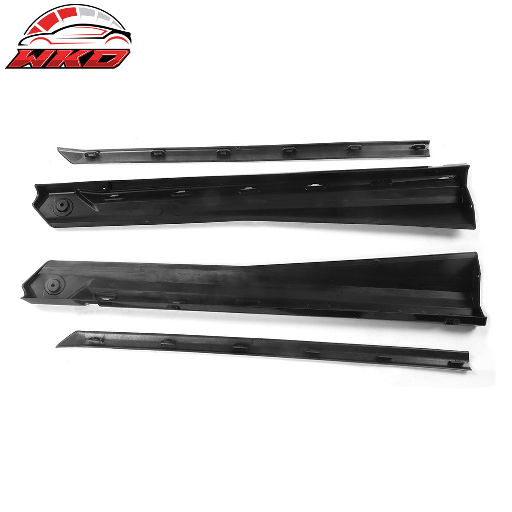 Fits 18-22 Honda Accord Sedan 4Dr 4PCS Side Skirts Rocker Panel PP Gloss Black