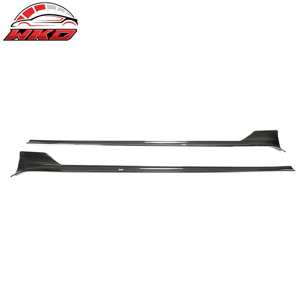 21-26 Tesla Model S Revozport Gloss Carbon Fiber Side Skirts Splitter Panel | Wholesale